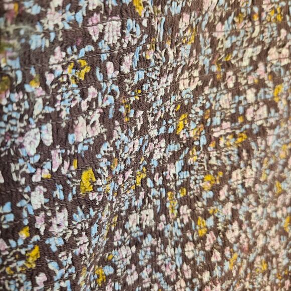 American Eagle Size Small S Ribbed Crop Long Sleeve Purple Floral Flower Top - Picture 6 of 9